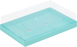 Коробка на 6 муссовых пирожных 30 см*19 см*8 см тиффани с пластиковой крышкой