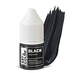 Гелевый жирорастворимый краситель "Art Color Choco" черный, 12 мл